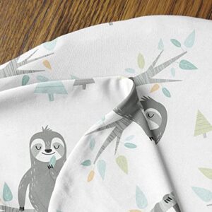 Sweet Jojo Designs Blue Jungle Sloth Nursing Pillow Cover Breastfeeding Pillowcase for Newborn Infant Bottle Breast Feeding Pillow NOT Included Turquoise Green Tropical Botanical Rainforest Animal