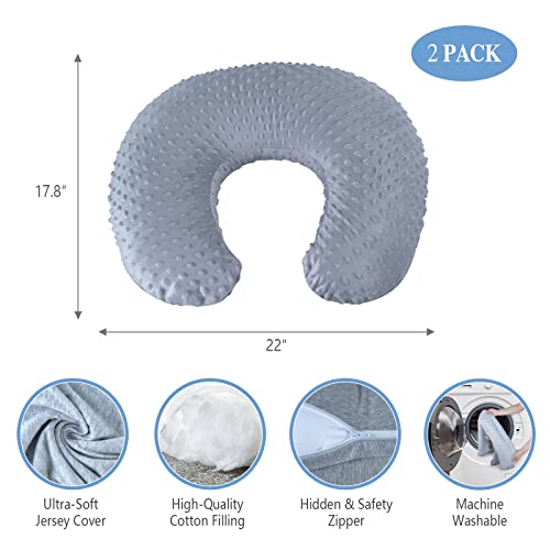 NiSleep Nursing Pillow and Positioner,Breastfeeding Pillow,Bottle Feeding,Baby Support,with 2 Removable Machine Washable Cover(Light Grey)