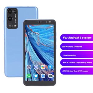 Bewinner Rino8 Pro Unlocked Smartphone, 5.45 Inch 2GB RAM 32GB ROM Face Recognition Dual SIM 3G Unlocked Mobile Phone Quad Core Cellphone for Android 6.0(Blue)