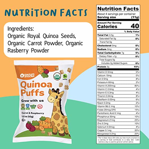 Awsum Snacks Variety Baby Puffs - Happy Healthy Baby Snack - Natural Plant Based Puffed Snacks - Certified USDA Organic Kosher Non GMO Gluten Free Vegan - No Added Sugar - Non-Allergy (12 1.5oz bags)
