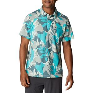 Columbia Men's Thistletown Hills Polo, Ice Green Floriated, Small