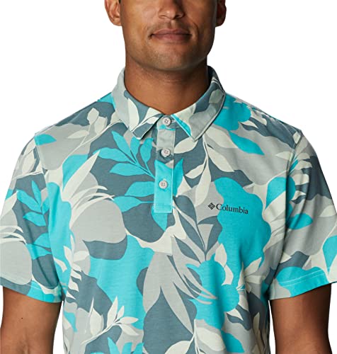 Columbia Men's Thistletown Hills Polo, Ice Green Floriated, Small