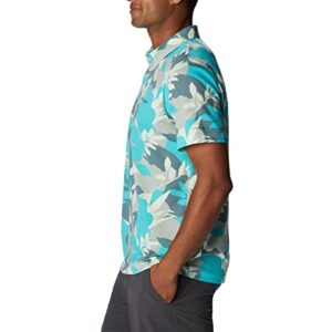 Columbia Men's Thistletown Hills Polo, Ice Green Floriated, Small