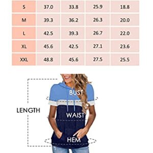 Womens Summer Tops 2023 Dressy Casual Tshirts Ladies Fashion Clothes Hoodies for Women Short Sleeve Blouses Trendy Tunics Camisas de Mujer Cyan Grey X-Large