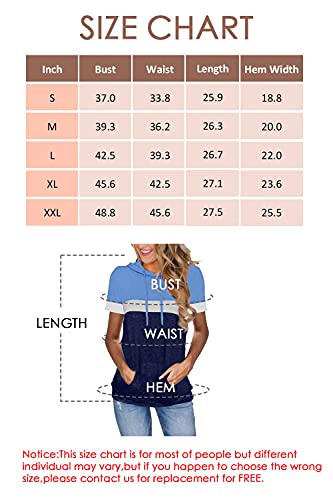 Womens Summer Tops 2023 Dressy Casual Tshirts Ladies Fashion Clothes Hoodies for Women Short Sleeve Blouses Trendy Tunics Camisas de Mujer Cyan Grey X-Large