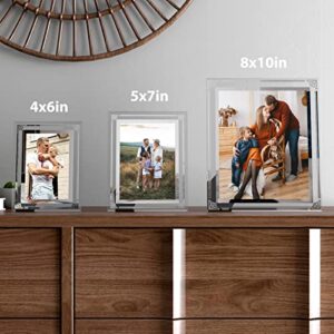 HORLIMER 5x7 Picture Frame Set of 2, Glass Photo Frame 5 by 7 for Tabletop, Horizontally or Vertically