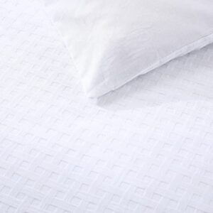 Tommy Bahama - King Duvet Cover Set, Soft Cotton Bedding with Button Closure, Includes Matching Shams (Basketweave White, King)