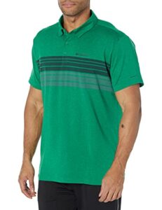 columbia men's tech trail novelty polo, bamboo forest heather stripe, x-large tall