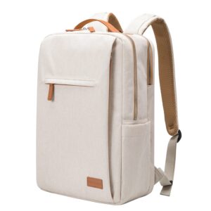 nobleman men's backpack, laptop backpack, waterproof travel backpack, 15.6 inch laptop backpack, daypack, carry on backpack with usb (beige)