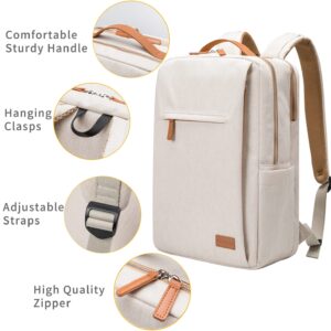 NOBLEMAN Men's Backpack, Laptop Backpack, Waterproof travel Backpack, 15.6 Inch Laptop Backpack, Daypack, carry on backpack with USB (Beige)