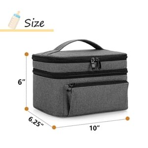 BAFASO Breast Pump Bag (Compatible with Medela Pump in Style) with a Waterproof Pump Parts Pad, Carrying Case for Medela Pump in Style and Extra Parts (Patent Pending), Gray