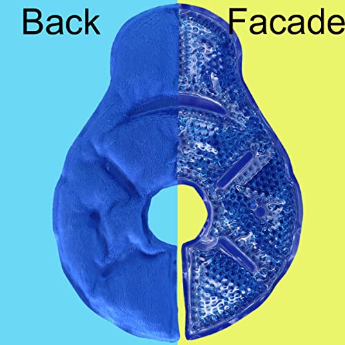 Hot Cold Breast Therapy Pads, Breast Ice Pack, Cooling Breast Gel Pads, Breastfeeding Essentials and Postpartum Recovery| Nursing Pain Relief for Mastitis| Fabric Backing for Ultimate Comfort, Blue