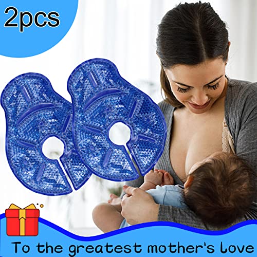 Hot Cold Breast Therapy Pads, Breast Ice Pack, Cooling Breast Gel Pads, Breastfeeding Essentials and Postpartum Recovery| Nursing Pain Relief for Mastitis| Fabric Backing for Ultimate Comfort, Blue