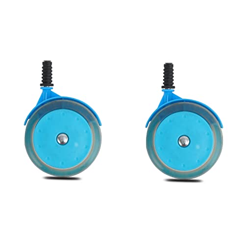 BAYWYI Baby Walker Wheels Replacement, Set of 2, Big Wheels, Baby Walker Accessories, Plastic Rubber Wheels Casters, Universal Wheels (H-Blue)