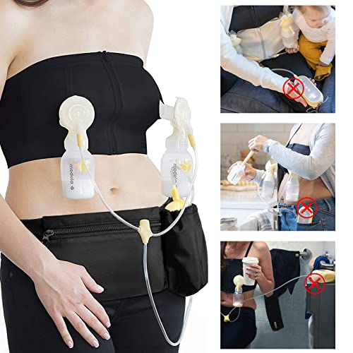 iGuerburn Breast Pump Fanny Pouch for Medela Freestyle Flex Parts and Elvie Stride, Medela Freestyle Accessories Fanny Bag, Hands Free Fanny Pack Waist Pack with Adjustable Belt, Fits for Working Moms