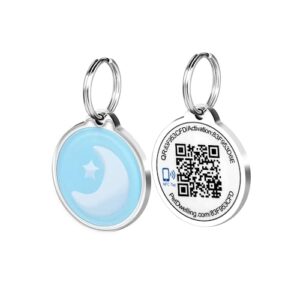 pet dwelling cool symbol nfc - qr code pet id tag for dogs and cats link to online pet profile, and instant email alert with tag scanned location