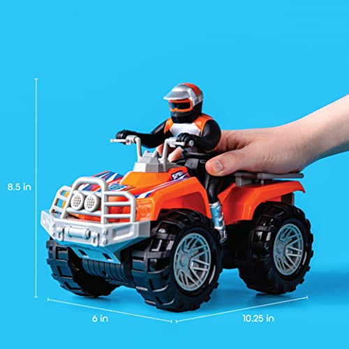 Motorized ATV Vehicle with Lights & Sounds, Battery Powered Toy Quad Bike, Monster Trucks for Boys and Girls Ages 3+