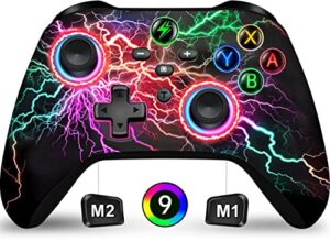 wireless switch pro controller for nintendo switch controller/lite/oled, led wired windows pc gmaepad-wireless ios/android remote with cool rgb light/programmable