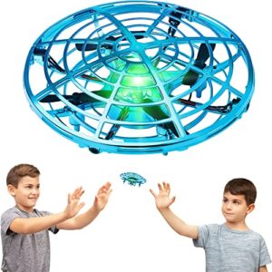 Atlasonix UFO Mini Hand Drone for Kids - Drone Home Game, Hand Controlled Drone, Motion Sensor Flying Toy For Indoor Play - Kids Drone For Boys & Girls - Blue