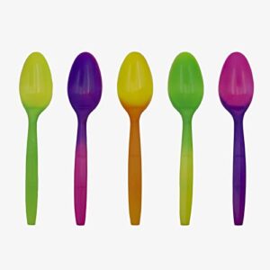 color changing spoons that change colors when cold in bulk - fun ice cream spoons! (100 assorted colors)