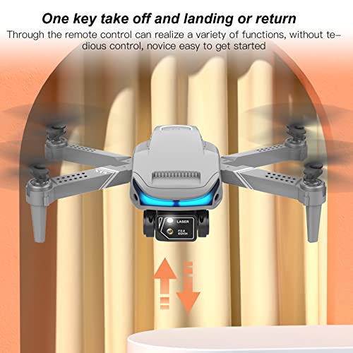 Cryfokt WiFi Foldable Rc Drone, LED Aerial Photography Aircraft with 4K HD Dual Camera, Headless Mode, One Button Return, DIY Route, Professional Quadcopter for Adults(Gray2)