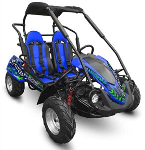 trailmaster blazer 200r go kart youth go kart. ages 10 and up, mid size kids cart, body kit with reverse. (blue)