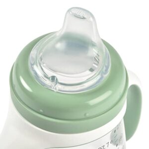 BEABA 2-in-1 Baby Bottle to Training Sippy Cup, Learning Cup, Baby Bottle Nipple and Soft Silicone Sippy Spout, Spill Proof, Baby, Toddler 7 oz (Sage)