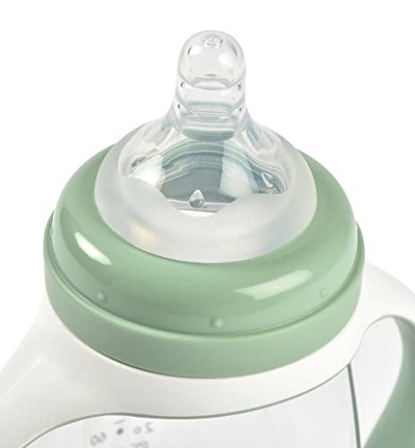 BEABA 2-in-1 Baby Bottle to Training Sippy Cup, Learning Cup, Baby Bottle Nipple and Soft Silicone Sippy Spout, Spill Proof, Baby, Toddler 7 oz (Sage)