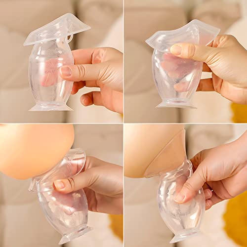 BumbleBee Manual Breast Pump Collector 110ml for Breastfeeding with Suction Base, Neck Strap, Cap and Stopper, Made of Food Grade Silicone