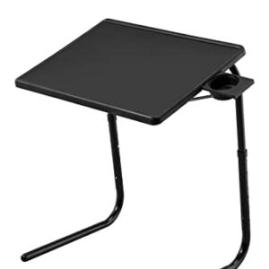 Boidheach TV Tray Stand is an Adjustable Angle Sofa Stand Coffee Table with six Height adjustments and Three Angles,Retractable Cup Holder, Convenient and Comfortable tv Tray