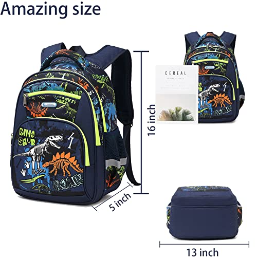 Kid Bookbag Boy Kindergarten Elenemtary Preschool Multi Compartment Backpack, Chest Strap Side Pockets 16 Inch