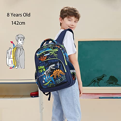 Kid Bookbag Boy Kindergarten Elenemtary Preschool Multi Compartment Backpack, Chest Strap Side Pockets 16 Inch