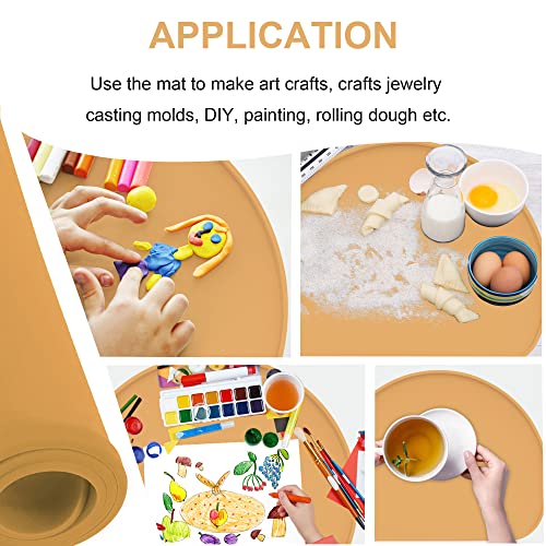 Dining Placemats for Babies Round, Baby Placemats for Kids Toddler Children Reusable Non-Slip Table Mats Baby Food Mats for Restaurant, 2 Pack, Yellow-Peach/Orangey