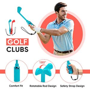 Nintendo Switch Accessories Bundle, Switch Controllers Joy-Con Grips, 12 IN 1 Accessories Kit for Switch Sports Games, Tennis Rackets, Comfort Grips Golf Clubs, Swords, Wrist Bands and Leg Strap