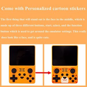 Petforu Powkiddy RGB20S Handheld Retro Game Console with Built-in Games (128G 20000 Games Yellow)