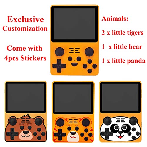 Petforu Powkiddy RGB20S Handheld Retro Game Console with Built-in Games (128G 20000 Games Yellow)