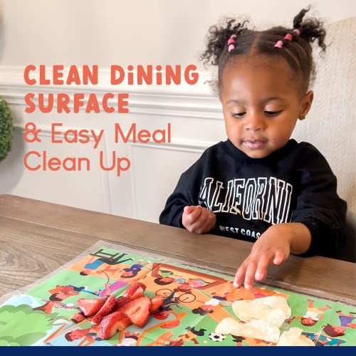 Seek and Find Disposable Placemats for Baby - Disposable Placemats for Toddlers - Fun Baby Placemats for Restaurants & On-The-Go - Educational Toddler Placemat - 12in x 18in, 30 Count