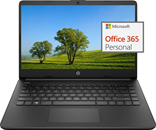 HP Newest 14" Ultral Light Laptop for Students and Business, Intel Quad-Core N4120, 4GB RAM, 128GB Storage(64GB eMMC+64GB Micro SD), 1 Year Office 365, Webcam, HDMI, WiFi, USB-A&C, Win 11 S