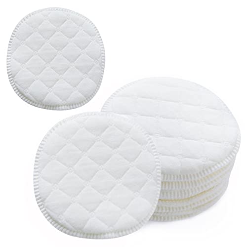 Reusable Breast Pads for Breastfeeding 12 Pack Organic Washable Nipple Pads Nursing Pads Cotton Highly Absorbent Postpartum Essentials（ 3.74 * 3.74inch/9.5 * 9.5cm）