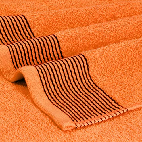 BELIZZI HOME Ultra Soft 2 Pack Oversized Bath Towel Set 28x55 inches, 100% Cotton Large Bath Towels, Ultra Absorbant Compact Quickdry & Lightweight Towel, Ideal for Gym Travel Camp Pool - Orange