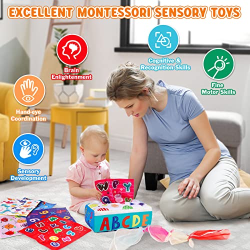 Yunaking Baby Toys 6 to 12 Months Magic Baby Tissue Box Montessori Toys for 1 Year Old Infant Toys 12-18 Months Sensory Toys for 5 6 9 12 18 Months Newborns Birthday Gift