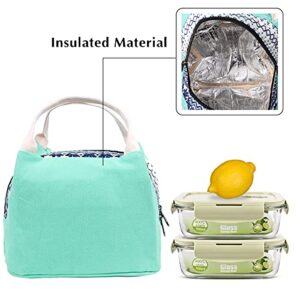 DUPHLAGT Backpack for Teens Grils Schoolbags - Casual Girls Backpack for Kids Lightweight Bookbag Set 3 in 1 with Lunch Box & Pencil(Mint Green)