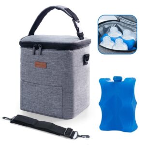 Madrease Premium Breastmilk Cooler Bag - Fits 6 Bottles with Ice Pack, 2 Milk Storage Bags, Reusable Freezer Bag - Ideal for Travel & Gifting