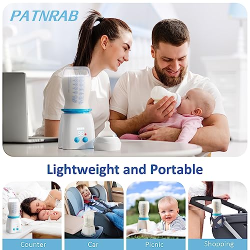 Bottle Warmer,Portable Bottle Warmer with 8 Adapters, Cordless Travel Bottle Warmer with 5 Accurate Temperature Control, Rechargeable Baby Bottle Warmer for Breastmilk or Formula