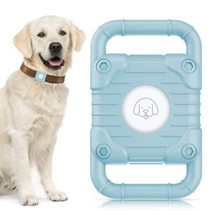 Airtag Dog Collar Holder, Silicone Apple Airtag Holder for Dog Collar, Waterproof Protective Air Tag Holder Case Compatible with Cat Dog Collars Loop & Backpack Accessories - Blue