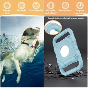 Airtag Dog Collar Holder, Silicone Apple Airtag Holder for Dog Collar, Waterproof Protective Air Tag Holder Case Compatible with Cat Dog Collars Loop & Backpack Accessories - Blue