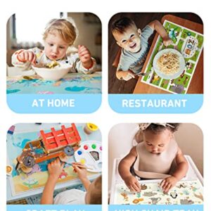 Disposable Placemats for Baby - Kids Placemat That Stick on Dining Table at Restaurant, Travel Essentials for Toddlers Table Mat - Assorted 40 Pack with 3 Designs