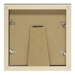 5x5 Black Picture Frames Square Classic Natural Wood 6 Pack for Wall Mounting and Tabletop Display