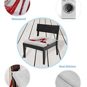 Chair Seat Covers Set of 4 Red High Heels Waterproof Outdoor Seat Covers Wood Grain Chair Covers for Dining Room Removable Kitchen Chair Covers Slipcovers for Dining Garden