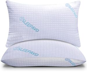 shredded memory foam pillows - gel pillow queen size set of 2 - bamboo gel cooling memory foam pillows for bed - bed pillows for sleeping 2 pack - adjustable queen pillows 2 pack - medium firm
